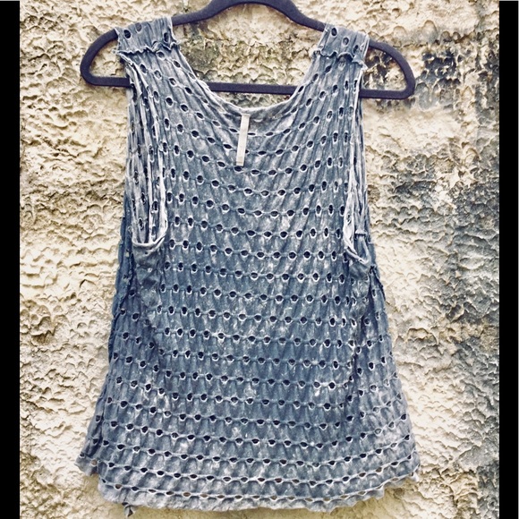 Tank Top Mona B Double Layer Gray Flowy - Picture 8 of 8